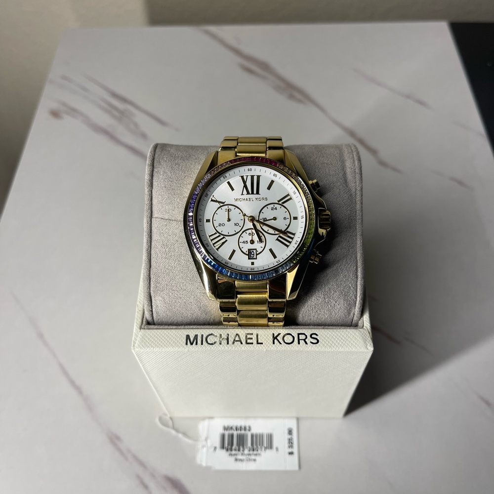 Michael Kors Gold and White Men's Watch